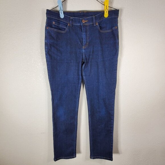 Duluth Trading Co. Blue Denim Womens Straight Leg Jeans 10x31 Cotton Blend - Picture 11 of 11